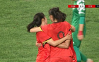 第39分鐘，鄭璐右路破門，U20女足3-0敘女足。